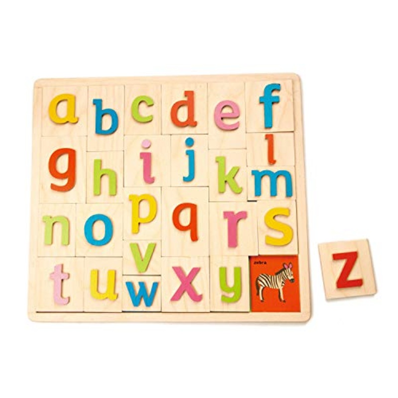 Tender Leaf Toys Wooden Alphabet Pictures Language Building Tool, 18 Months+