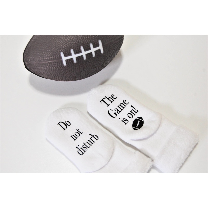 Dorothy's Reason Do Not Disturb The Game is on Football Baby Socks Do Not Disturb Football Socks 0-6M