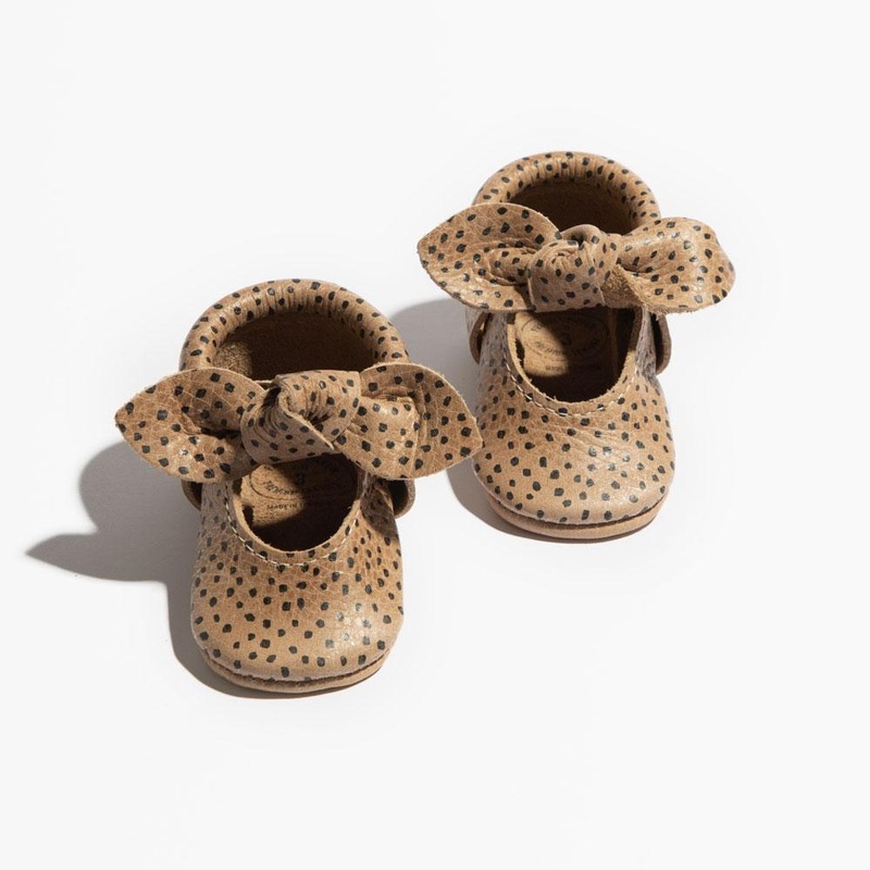 Freshly Picked Almond Speckles Knotted Bow Mocc 1