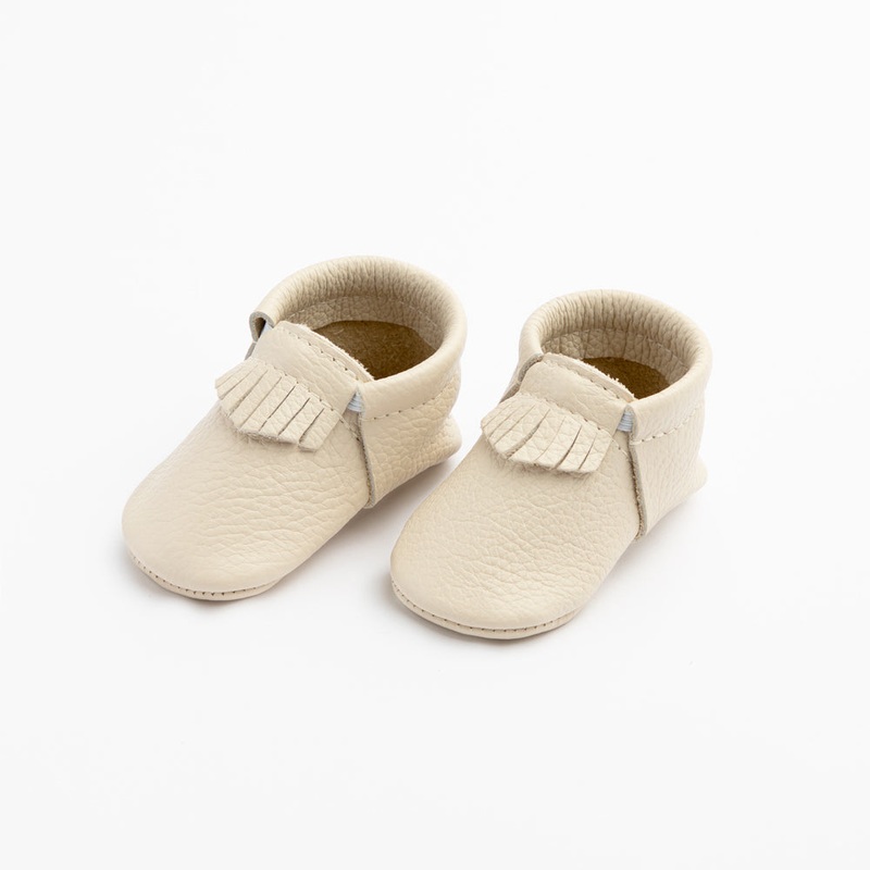 Freshly Picked Cream First Pair of Moccasins 0