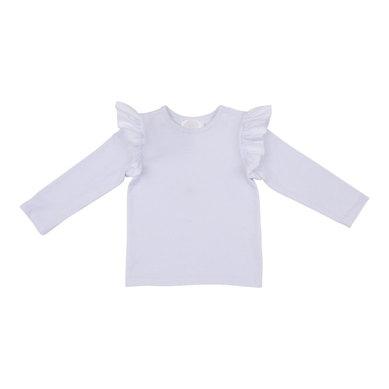 Mila & Rose White Long Sleeve Ruffle Tee 6-12M