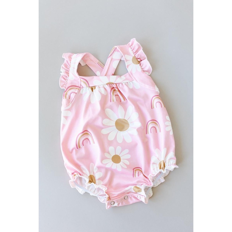 Mila & Rose You are My Sunshine Ruffle Strappy Romper 0-3M