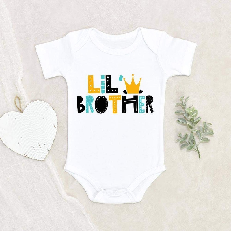 NewBabyWishes Baby Boy Lil' Brother Announcement Onesie 0-3M