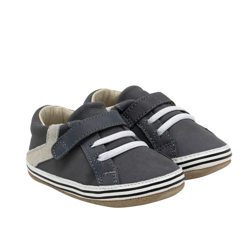 Robeez Boys Adam First Kicks Boys Shoes Grey Leather 0-3M