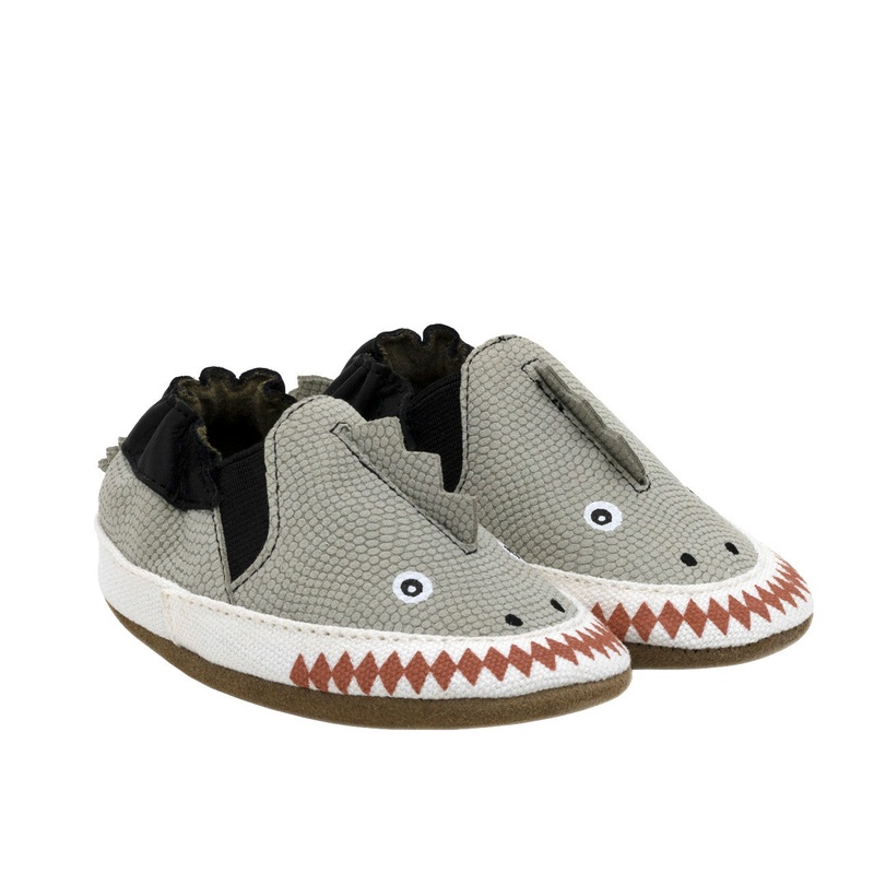 Robeez Boys Dino Dan Soft Soft Soles Grey 0-6M
