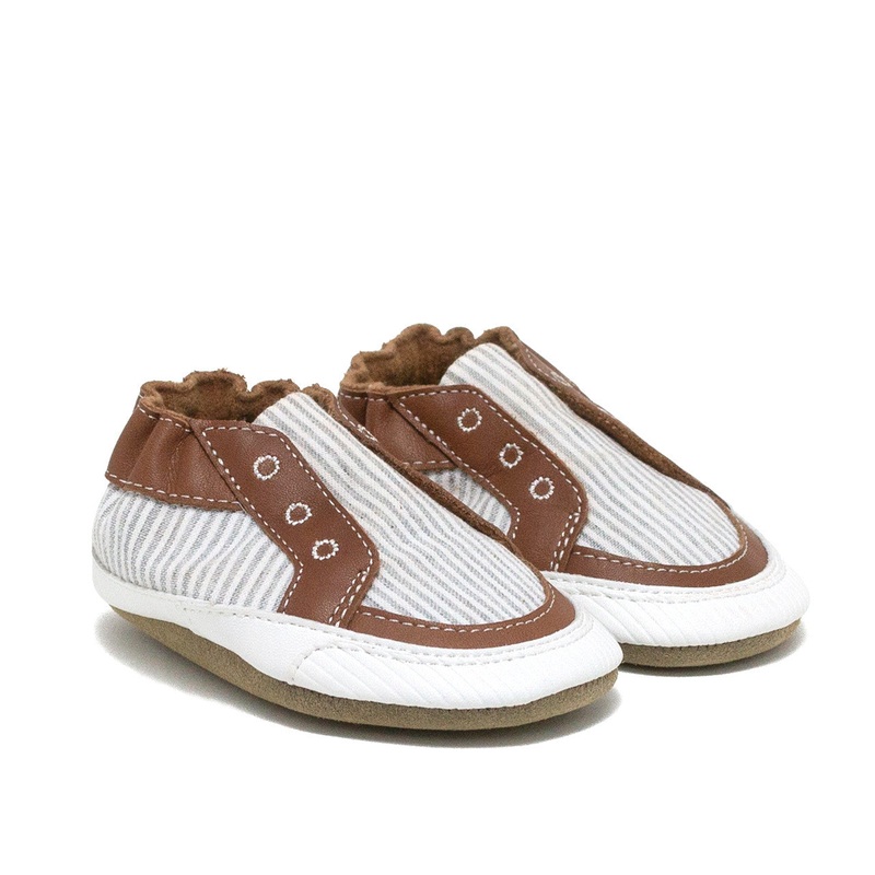 Robeez Boys Stylish Steve Soft Soles Grey 0-6M