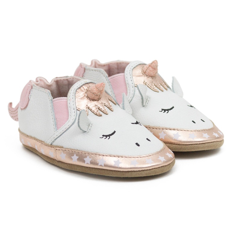 Robeez Girls Evie Soft Soles White 0-6M