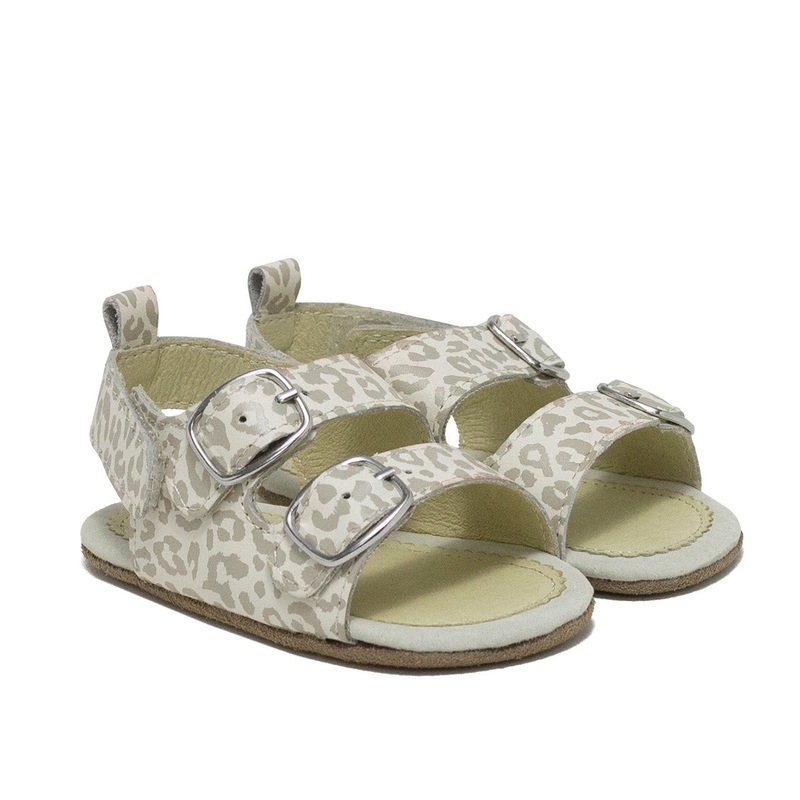 Robeez Girls Nakai Leopard Sandals Light Beige/Ivory 0-3M