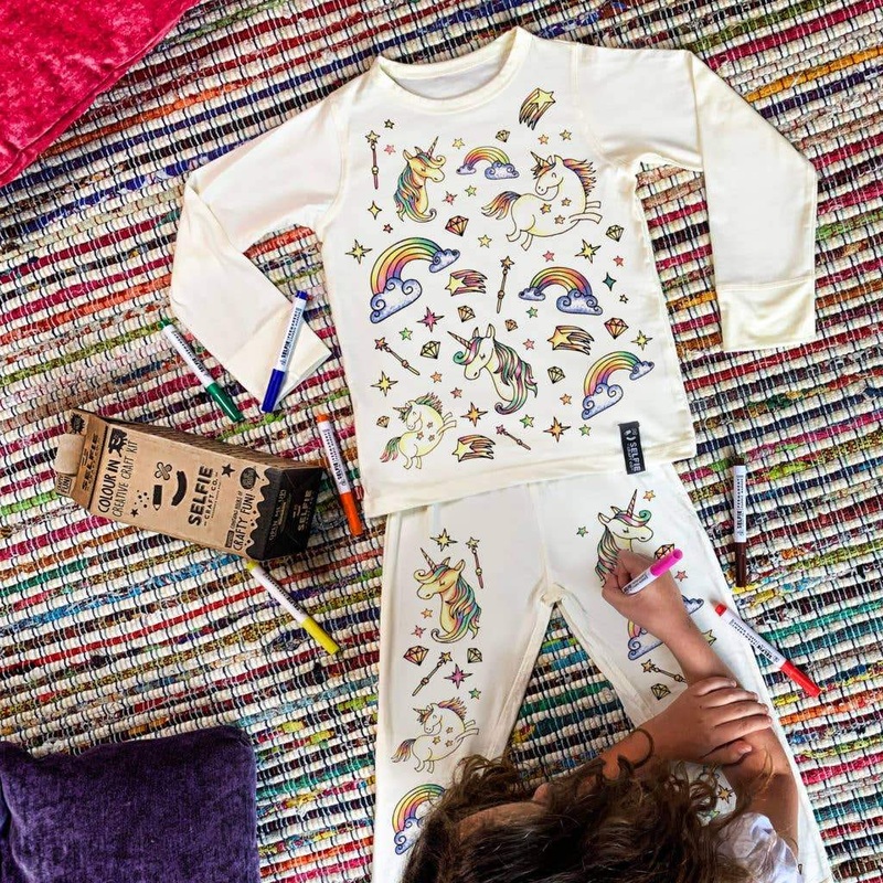 Selfie Craft Co Unicorn Color In Pajamas Unicorn 3-4T