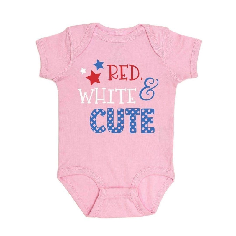 Sweet Wink Red, White & Cute Short Sleeve Bodysuit Red, White & Cute Short Sleeve Bodysuit 0-3M