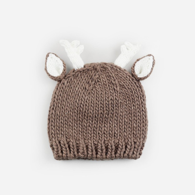 The Blueberry Hill Hartley Deer Tan Knit Hat NB 0-3M