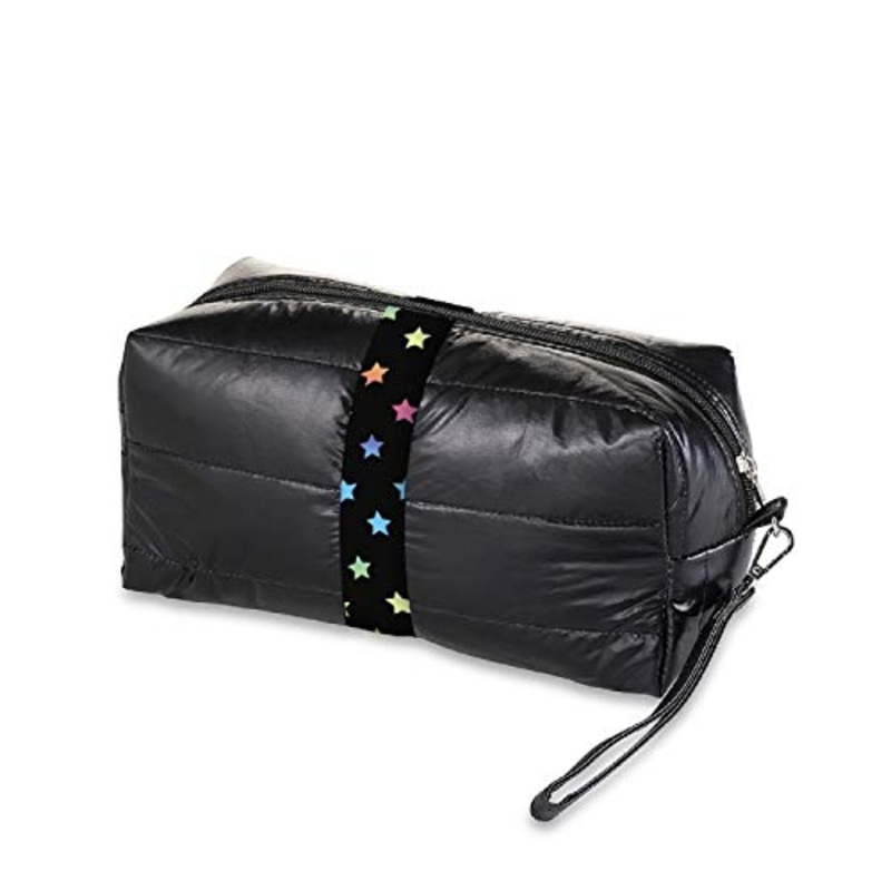 Top Trenz Cosmetic Bags Black w/ Scatter Star Puffer