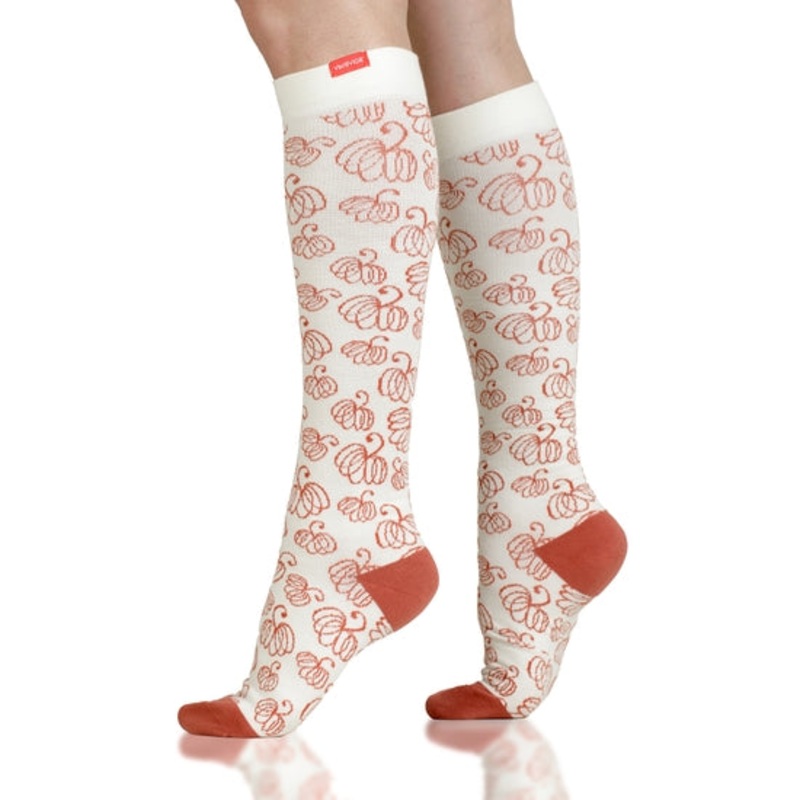 VIM & VIGR Cotton Pumpkin Spice Pumpkins Compression Socks Small/Medium
