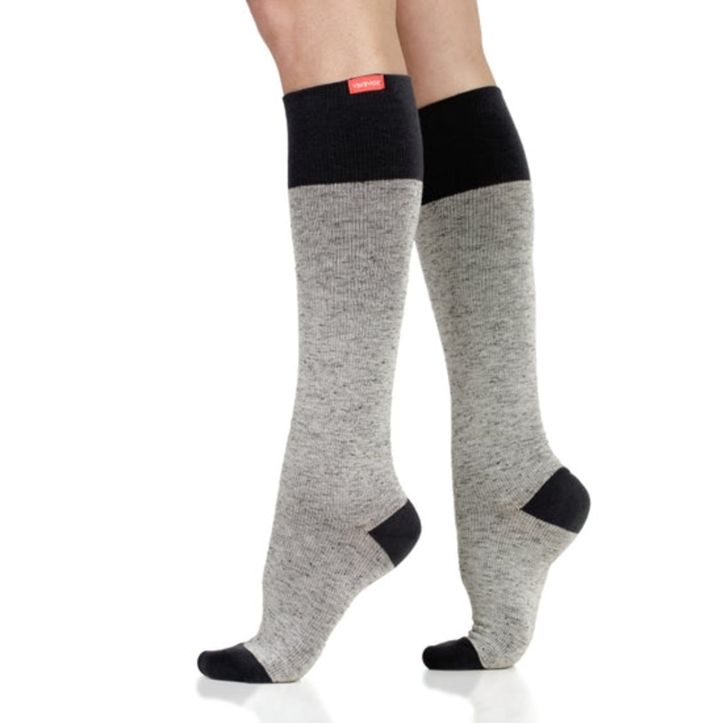 VIM & VIGR Cotton Salt & Pepper Compression Socks Heathered Collection Wide Small/Medium