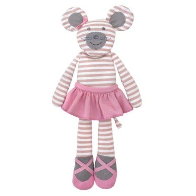 Apple Park Ballerina Mouse Plush Baby Toy Organic Farm Buddies
