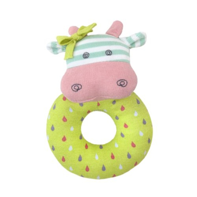Apple Park Belle Cow Teething Rattle Organic Farm Buddy
