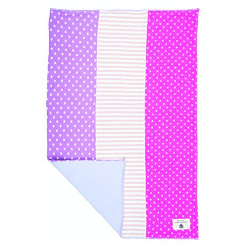 Apple Park Farm Girl Burp Cloth with Polka Dots and Stripes