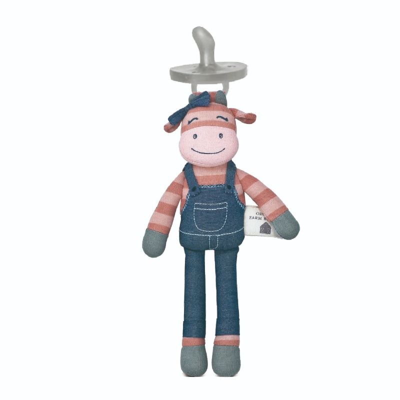 Apple Park Miss Moo Pacifier Buddy Organic Farm Buddy