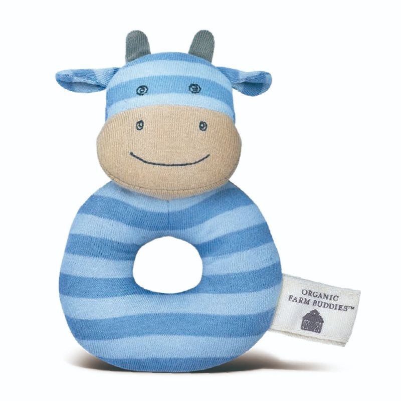 Apple Park Mr. Moo Teething Rattle Organic Farm Buddy