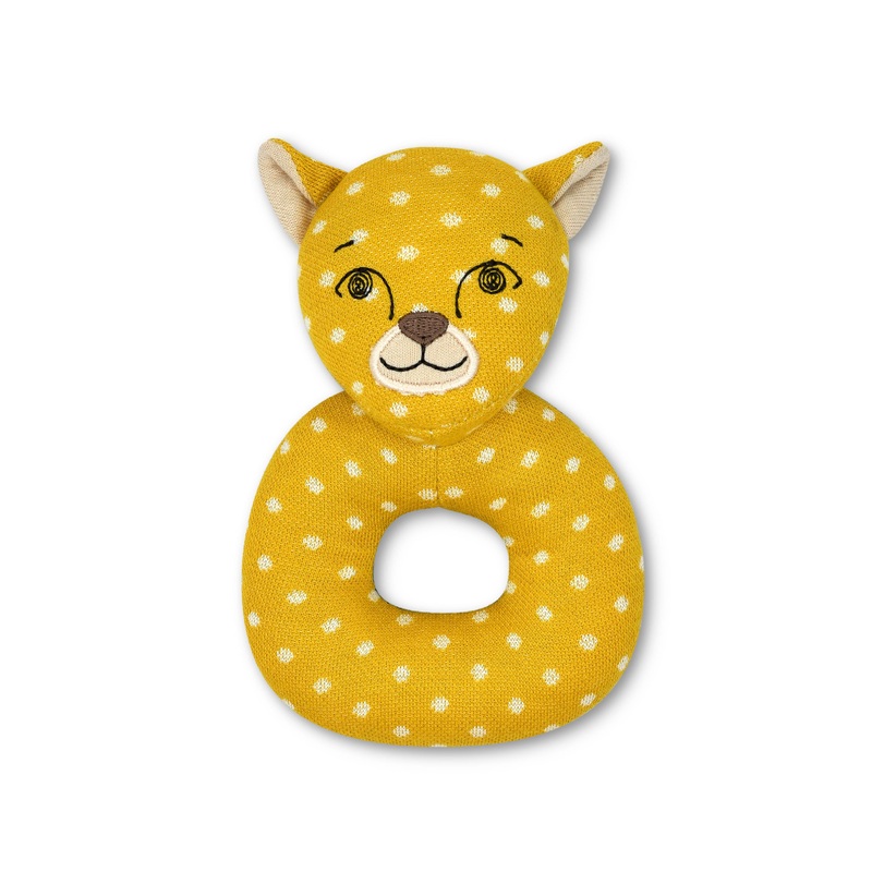 Apple Park Organic Farm Buddies - Charlie Cheetah Teething Rattle