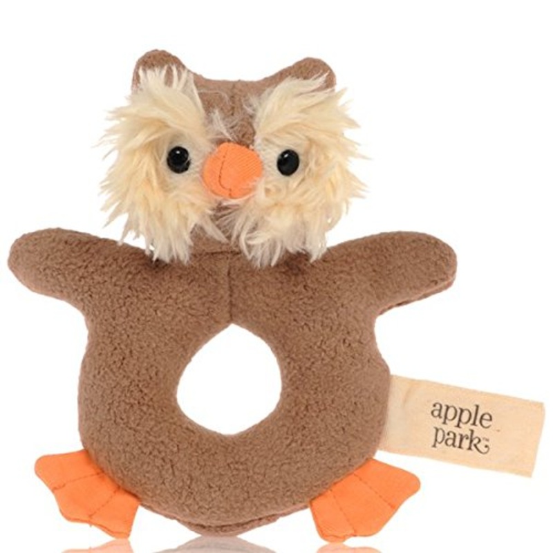 Apple Park Owl Teething Rattle Picnic Pal