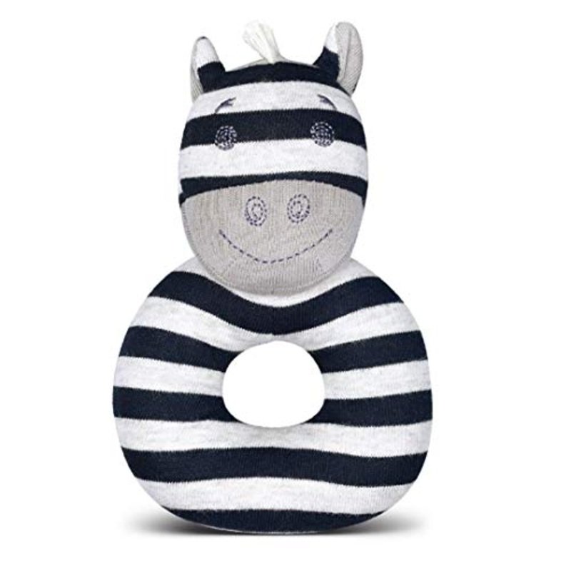 Organic Farm Buddies Apple Park Ziggy Zebra Teething Rattle