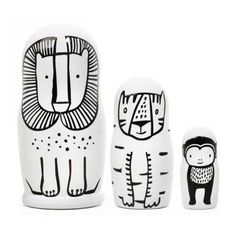 Wee Gallery Nesting Dolls Black & White