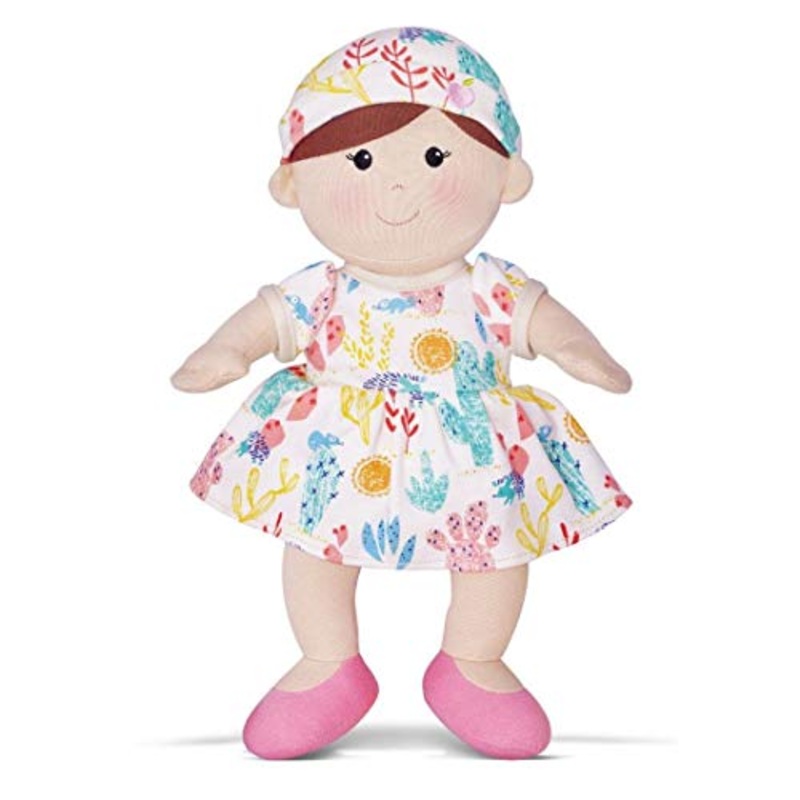 Apple Park Cactus Print Emmy Baby Doll Plush Baby Toy for Newborns, Infants, Toddlers - Hypoallergenic, 100% Organic Cotton