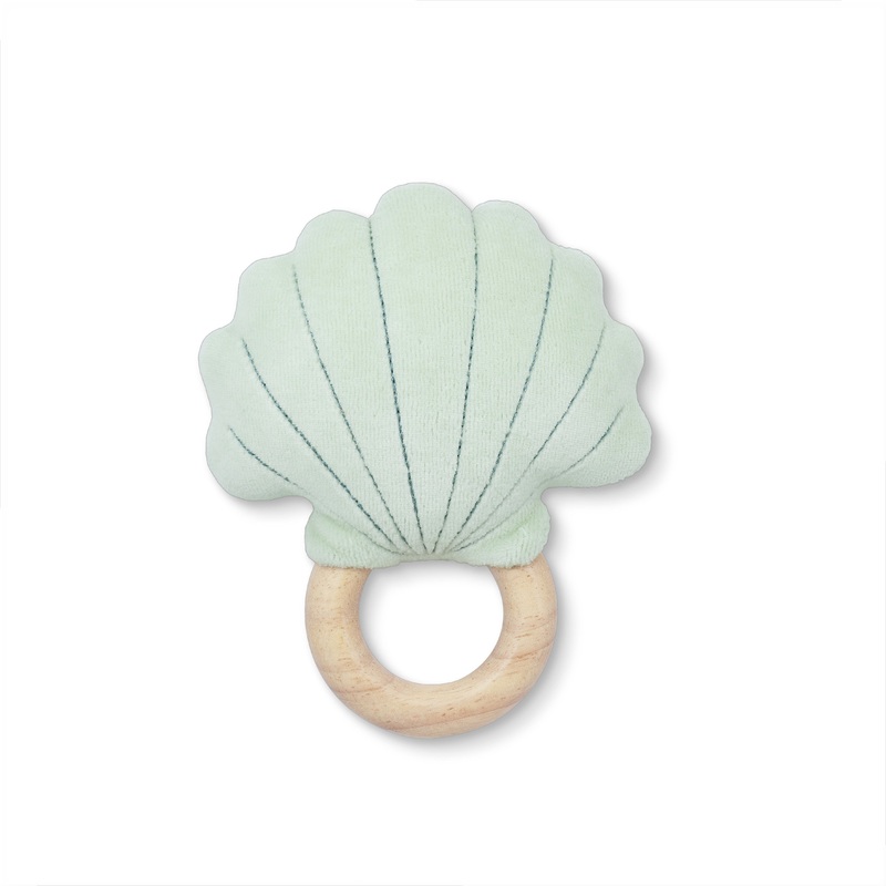 Apple Park Teal Shell Mermaid Rattle
