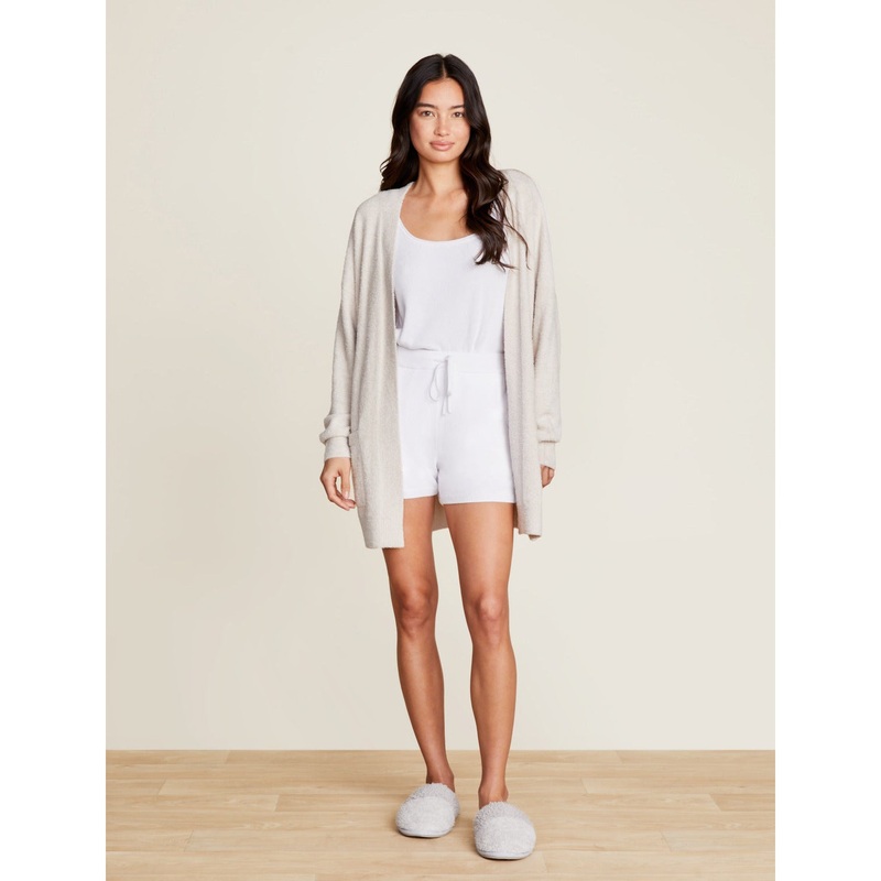 Barefoot Dreams Cozychic Lite Ribbed Edge Cardi, Bisque, XS