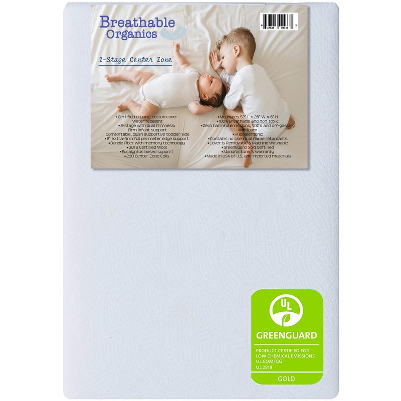 Breathable Organics 2-Stage Center Zone Crib Mattress