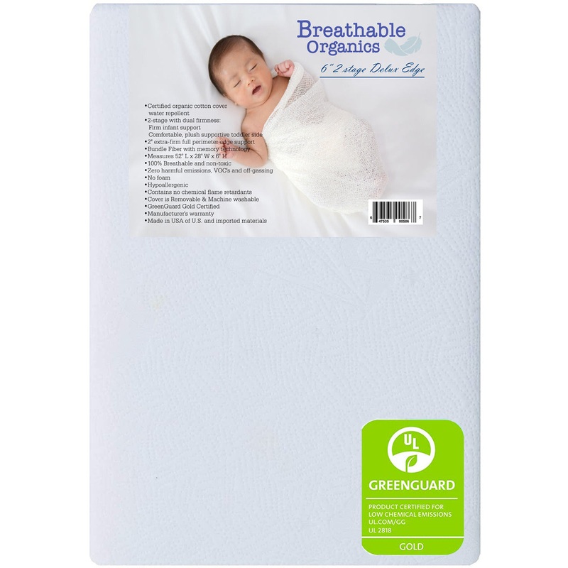 Breathable Organics 6" 2-Stage Deluxe Edge Crib Mattress