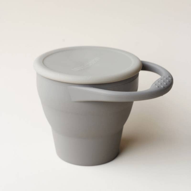 bug + bean kids Foldable Silicone Snack Cup, Pebble