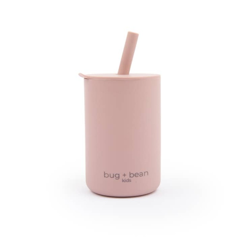 Bug + Bean Kids Silicone Cup with Lid + Straw, Lilac