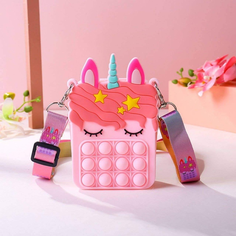 UMAID PRODUCTS Unicorn Pop It Sensory Purse, Pink