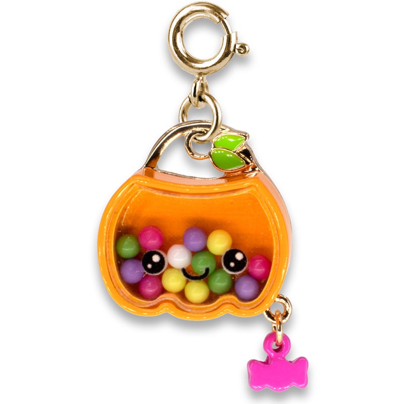 CHARM IT! Gold Trick-or-Treat Pumpkin Shaker Charm