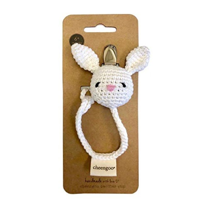 Cheengoo Bunny Hand Crocheted Pacifier Clip