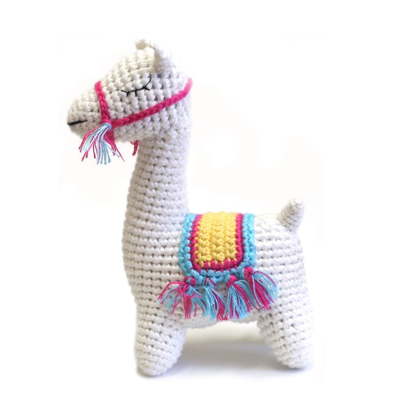 Cheengoo Llama Organic Hand Crocheted Rattle