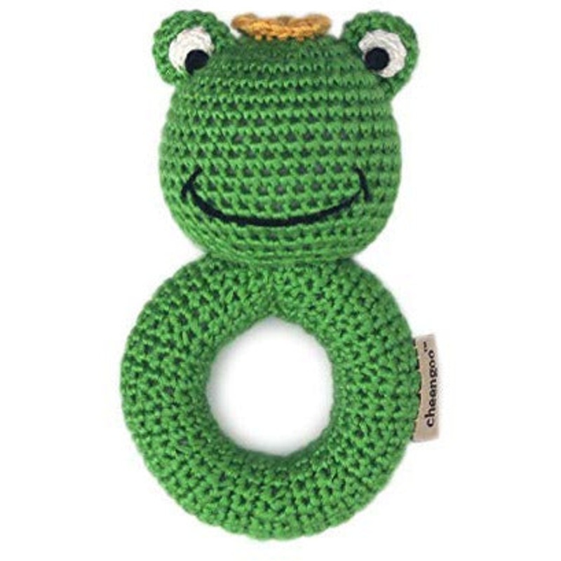Cheengoo Organic Hand Crocheted Ring Rattle - Frog