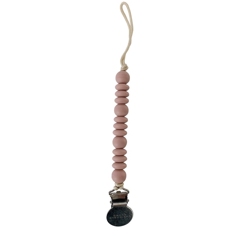 Chewable Charm Grace Pacifier Clip - Rose