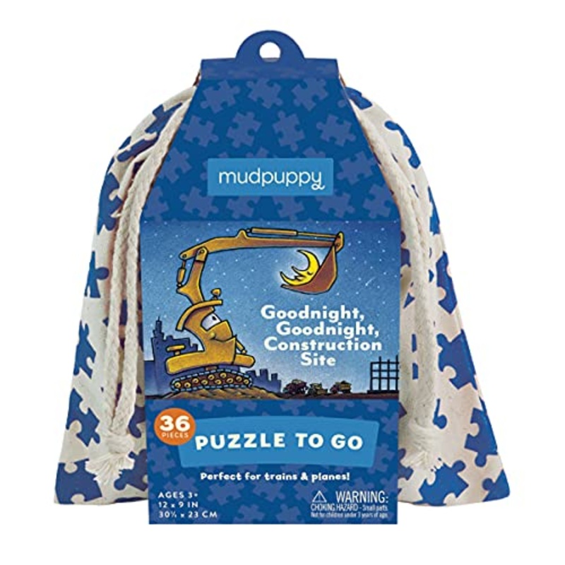 Mudpuppy Goodnight, Goodnight Construction Site Puzzle to Go, 36 Pieces