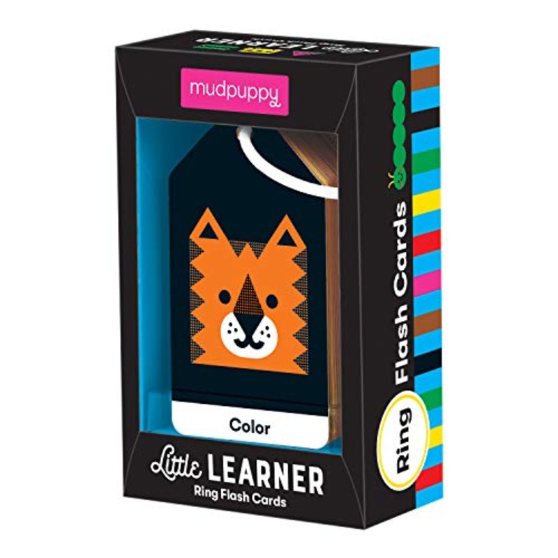Mudpuppy Little Learner Ring Flash Cards for Kids  26 Double-Sided Early Learning Flash Cards on a Reclosable Ring