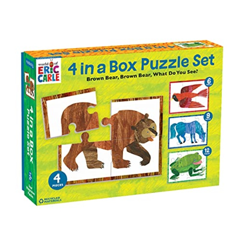 Mudpuppy World of Eric Carle Brown Bear 4-in-A-Box Puzzles