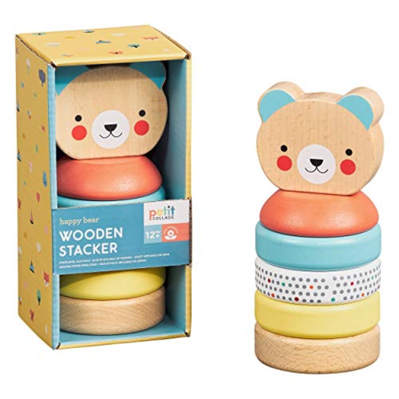 Petit Collage Happy Bear Wooden Stacker Toy