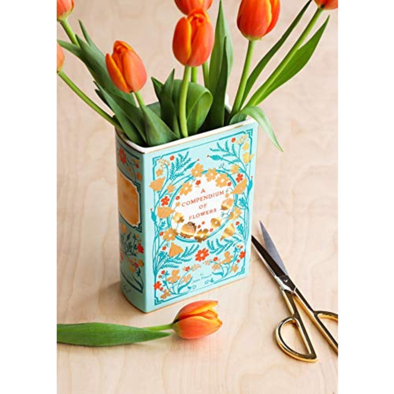 Bibliophile Ceramic Vase: A Compendium of Flowers: A Compendium of Flowers (Flower Vase, Ceramic Vase for Book Lovers, Gift Idea for Book Lovers)