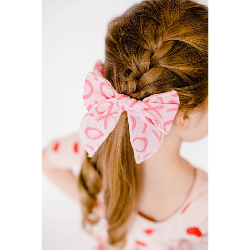 Golden Dot Lane 4" XOXO Serged Cotton Hair Bow