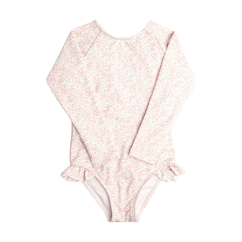 Minnow Girls Antique Floral Rashguard One Piece 0-6M