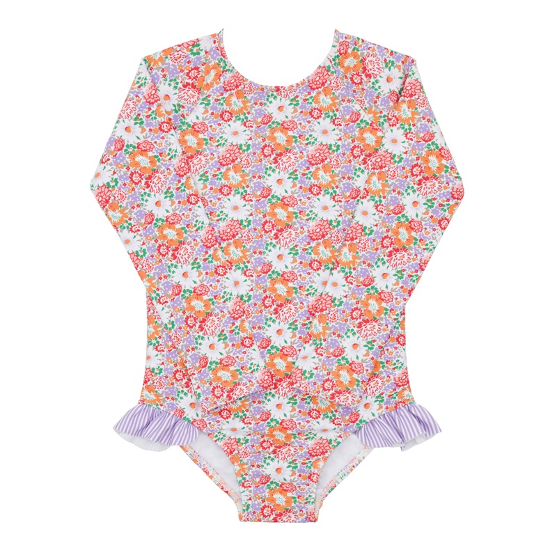 Minnow Girls Island Blossom Rashguard One Piece 0-6M