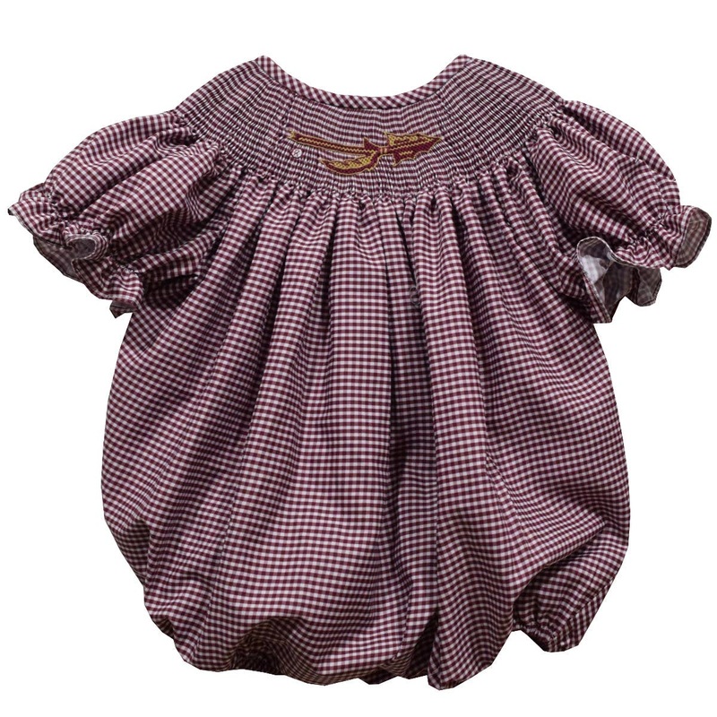 Vive La Fete - Florida State Seminoles Smocked Maroon Short Sleeve Bubble 6M