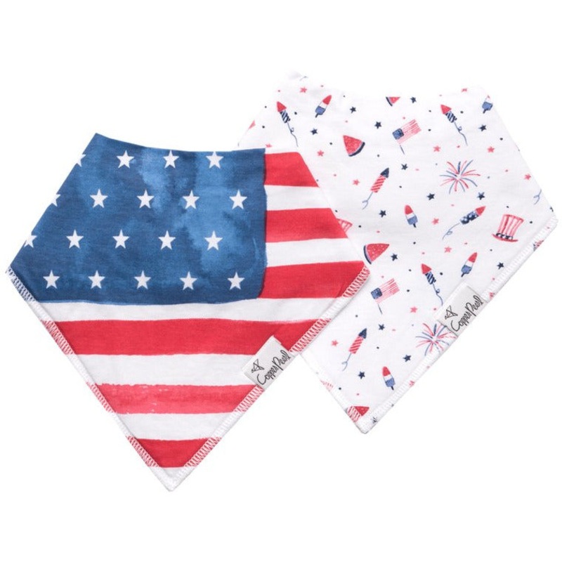 Copper Pearl Patriot Baby Bandana Bib Set (2-pack)
